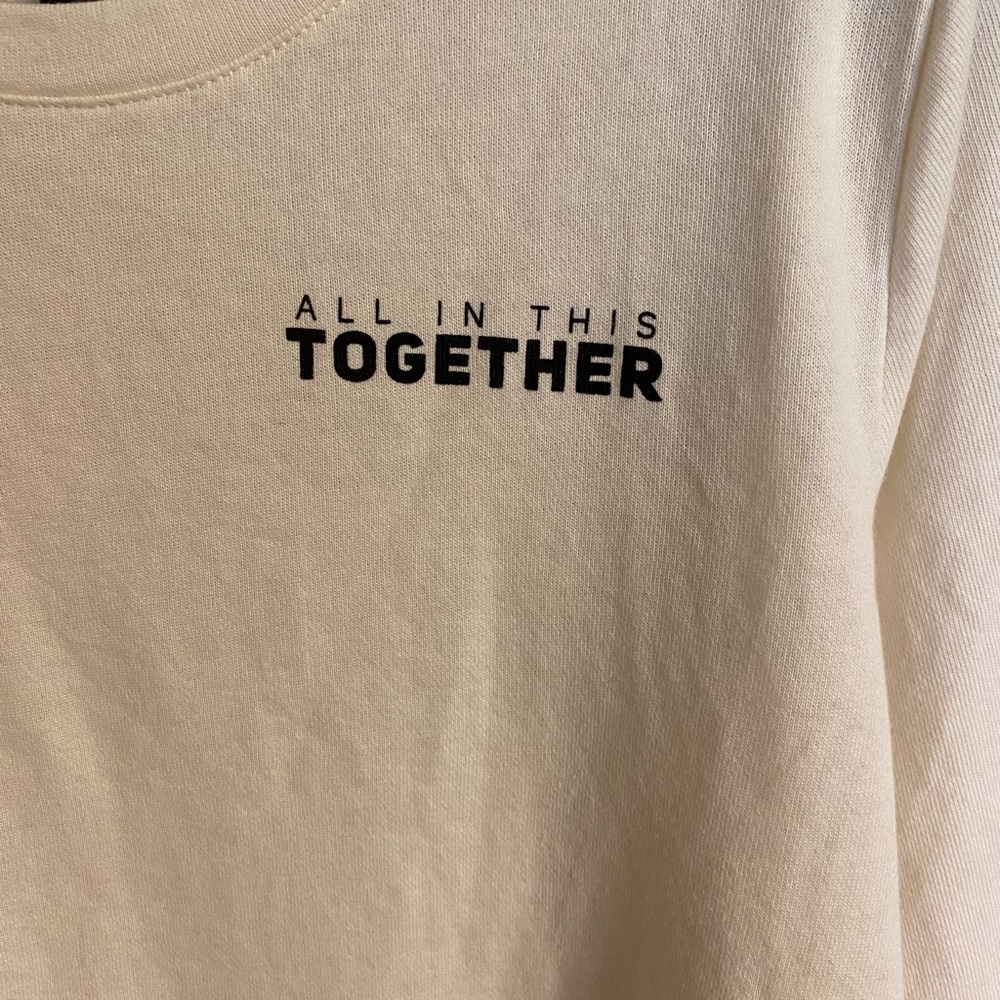 Lane Bryant ladies cream long sleeve sweatshirt “All in this Together” - Picture 3 of 11